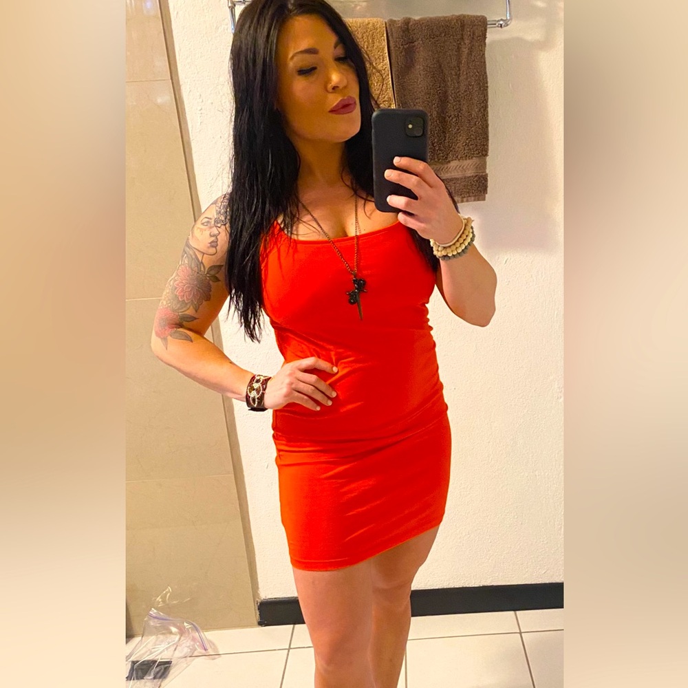 Simple reddish/orange cotton dress